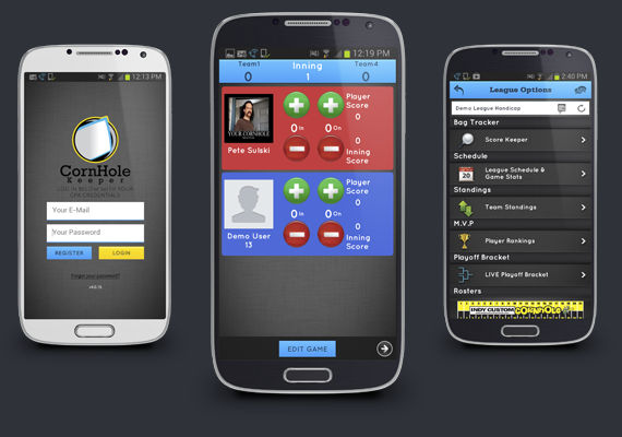 CornHoleKeeper App allows you to use their phone/tablet as a digital score sheet, keep stats, view matchups and more